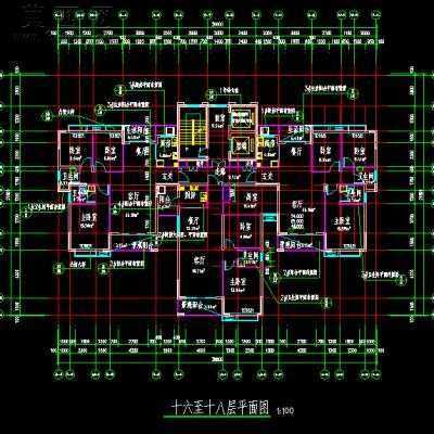 某高层住宅建筑施工图-18层6500平 CAD图纸
