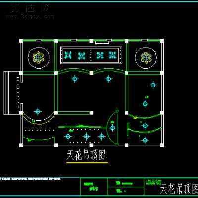 咖啡馆装饰设计作业-500平7张CAD图 CAD图纸