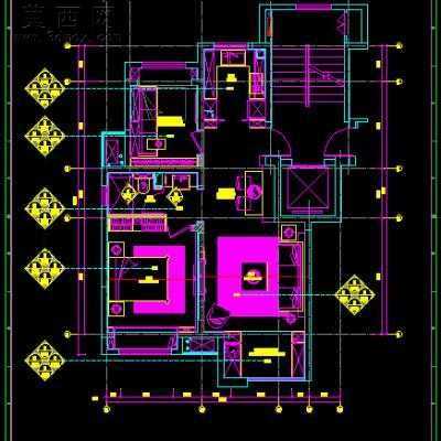 两室两厅一厨一卫装饰施工图-75平50张CAD图 CAD图纸