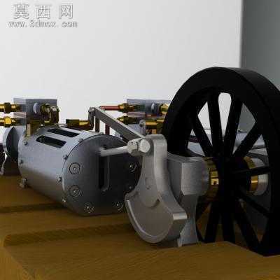 双蒸汽发动机 3D模型