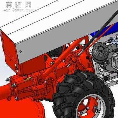 手扶拖拉机割草机搭载本田GX390发动机 3D模型