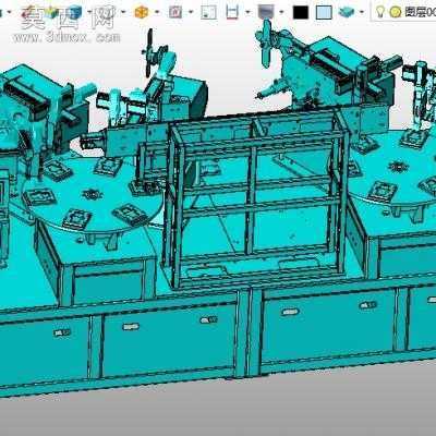 多工位手机泡棉贴标机 3D模型