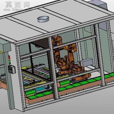 非标ABB机器人双机铣削机 3D模型