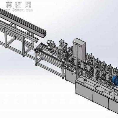 纸面石膏板辊压成型机石膏板滚型机 3D模型