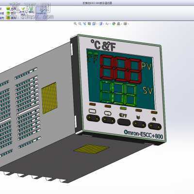 欧姆龙E5CC-800数字温控器 电气标准模块 3D模型