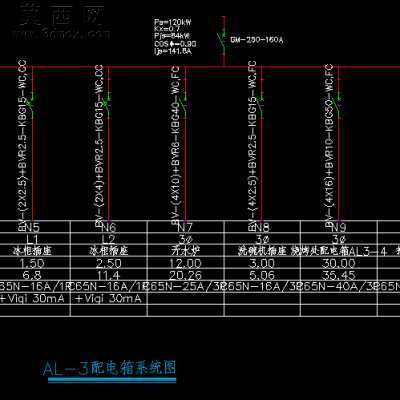 连锁餐厅厨房的电气图纸 CAD图纸