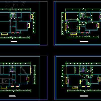 三层别墅室内装饰设计方案-300平66张CAD图+3D模型1个 3D模型,MAX