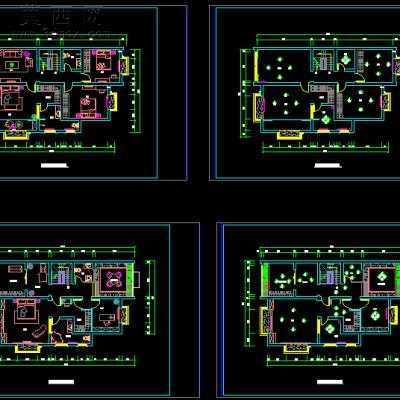 三层别墅室内装饰设计方案-300平66张CAD图+3D模型1个 3D模型,MAX