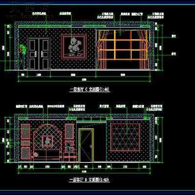 三层别墅室内装饰设计方案-300平66张CAD图+3D模型1个 3D模型,MAX