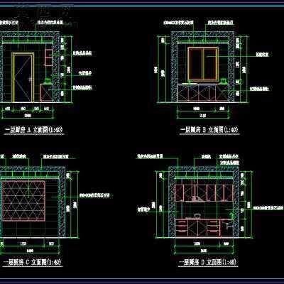 三层别墅室内装饰设计方案-300平66张CAD图+3D模型1个 3D模型,MAX