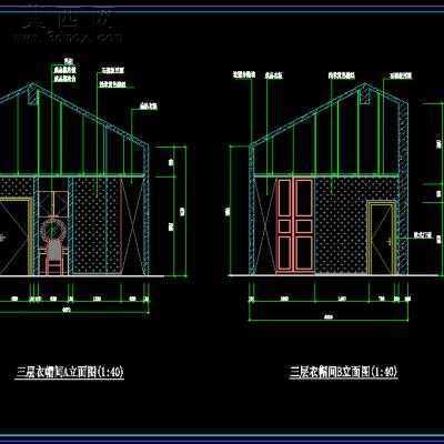 三层别墅室内装饰设计方案-300平66张CAD图+3D模型1个 3D模型,MAX