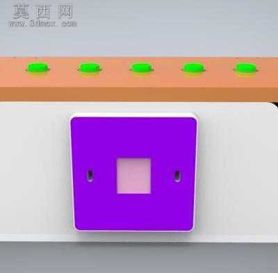 网口按键盒治具 3D模型