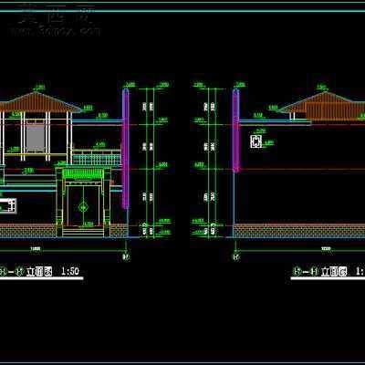 北方四合院建筑设计施工图纸带效果图 CAD图纸