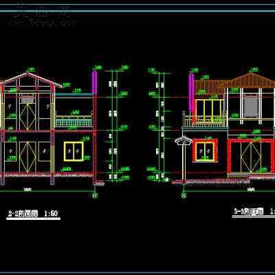 北方四合院建筑设计施工图纸带效果图 CAD图纸