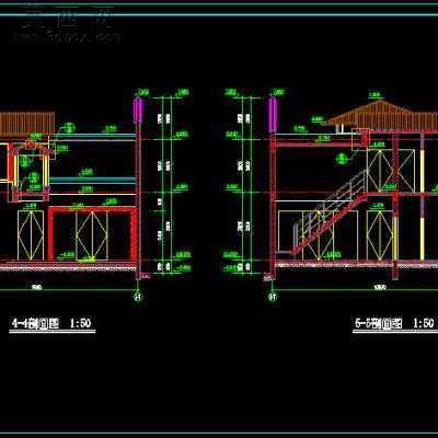 北方四合院建筑设计施工图纸带效果图 CAD图纸