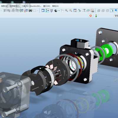 叶片泵详细三维图纸proe设计 3D模型