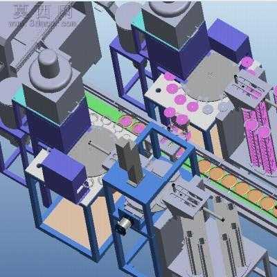 发热圆盘自动钎焊工艺组装系统 3D模型