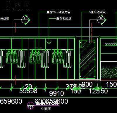 五套服装专卖店设计方案80-260平38张 CAD图纸