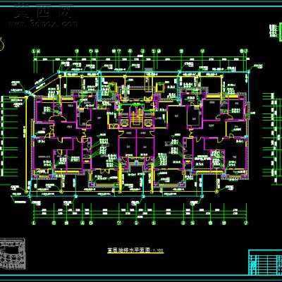 某9层住宅楼给排水及消防施工图-B1-F9层约7500平 CAD图纸