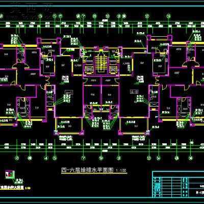 某9层住宅楼给排水及消防施工图-B1-F9层约7500平 CAD图纸