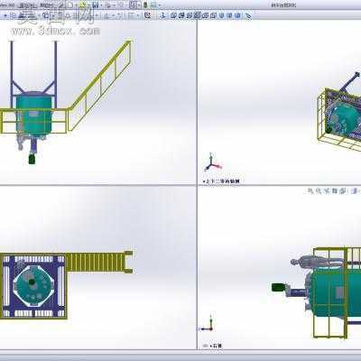 钢平台搅拌机 3D模型