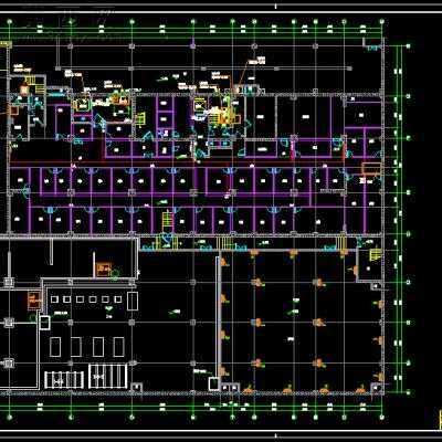 某综合楼给排水施工图B2-F18-51张CAD图 3D模型