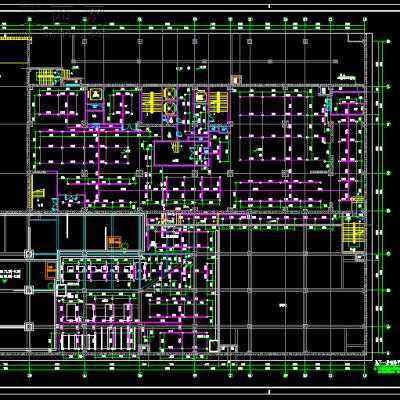 某综合楼给排水施工图B2-F18-51张CAD图 3D模型