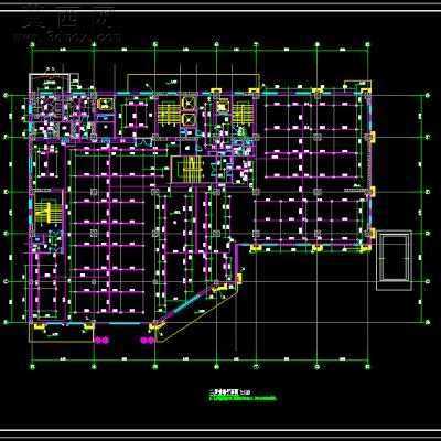 某综合楼给排水施工图B2-F18-51张CAD图 3D模型