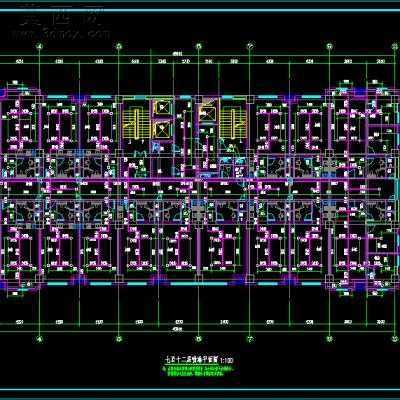 某综合楼给排水施工图B2-F18-51张CAD图 3D模型