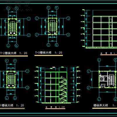 某大城市图书馆五层框架结构建筑设计-7500平米 CAD图纸