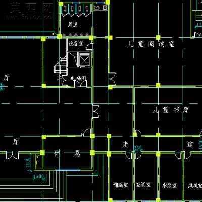 某大城市图书馆五层框架结构建筑设计-7500平米 CAD图纸