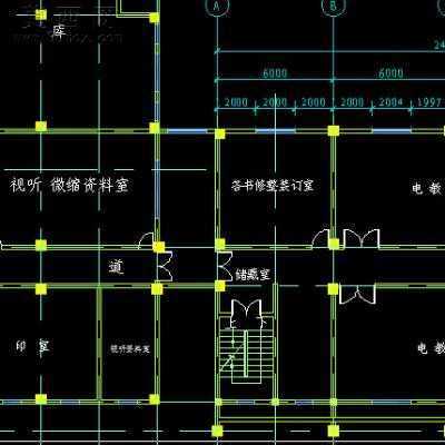 某大城市图书馆五层框架结构建筑设计-7500平米 CAD图纸
