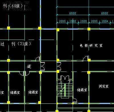 某大城市图书馆五层框架结构建筑设计-7500平米 CAD图纸