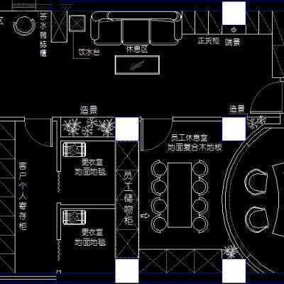 美容店装饰施工图-两层320平57张 CAD图纸