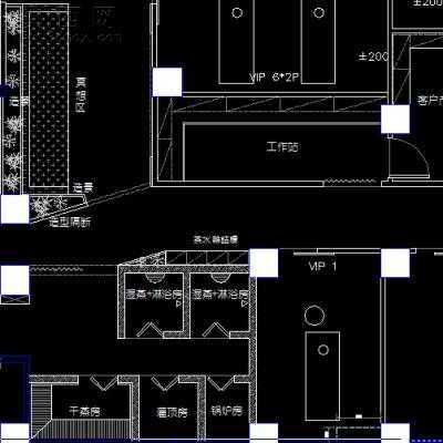 美容店装饰施工图-两层320平57张 CAD图纸