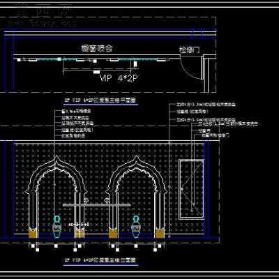美容店装饰施工图-两层320平57张 CAD图纸