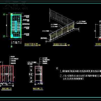 某县劳动保障就业服务楼装饰施工图带效果图-8层6500平28张 3D模型
