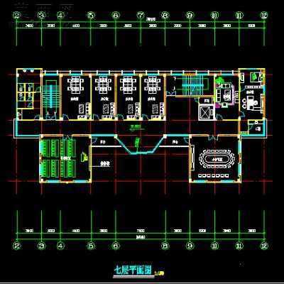 某县劳动保障就业服务楼装饰施工图带效果图-8层6500平28张 3D模型
