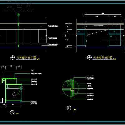 某县劳动保障就业服务楼装饰施工图带效果图-8层6500平28张 3D模型