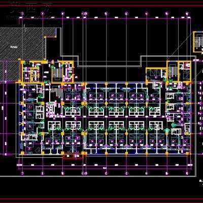 某旅馆建筑施工图-13456平20张CAD图 CAD图纸