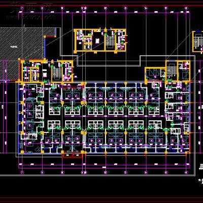 某旅馆建筑施工图-13456平20张CAD图 CAD图纸