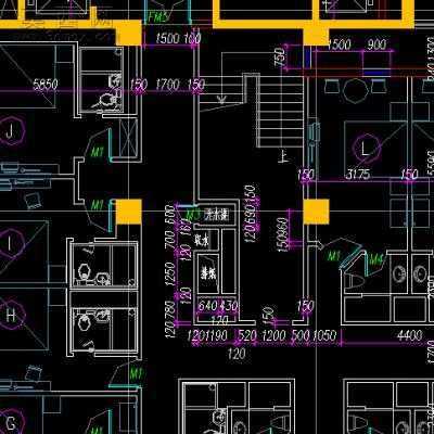 某旅馆建筑施工图-13456平20张CAD图 CAD图纸