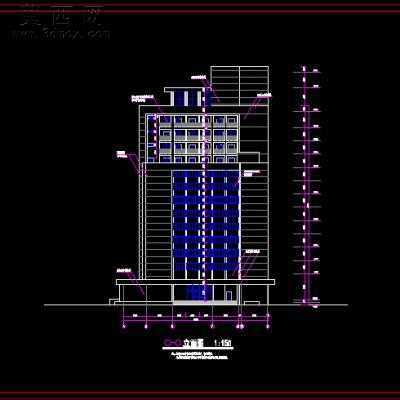 某旅馆建筑施工图-13456平20张CAD图 CAD图纸