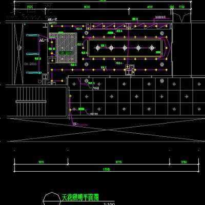 面包店装饰施工图及效果图-150平11张CAD图2张效果图 CAD图纸