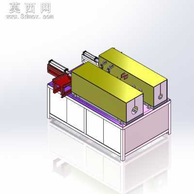 双工位透热炉带气缸进料装置 3D模型