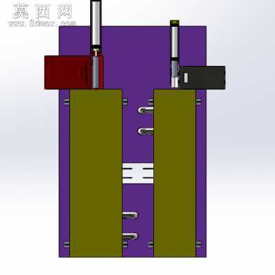 双工位透热炉带气缸进料装置 3D模型