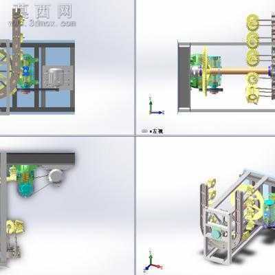 齿轮输送悬挂系统悬挂式输送机 3D模型