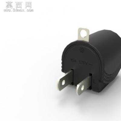 90旋转美国电源转换插头ul电源适配器 3D模型
