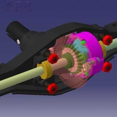 后差速器及桥壳壳总成 3D模型