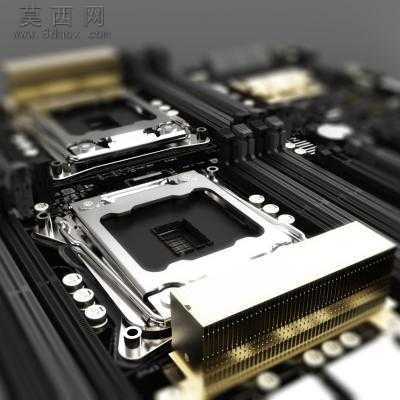 华硕- z10pe d16 主板 3D模型,Sl